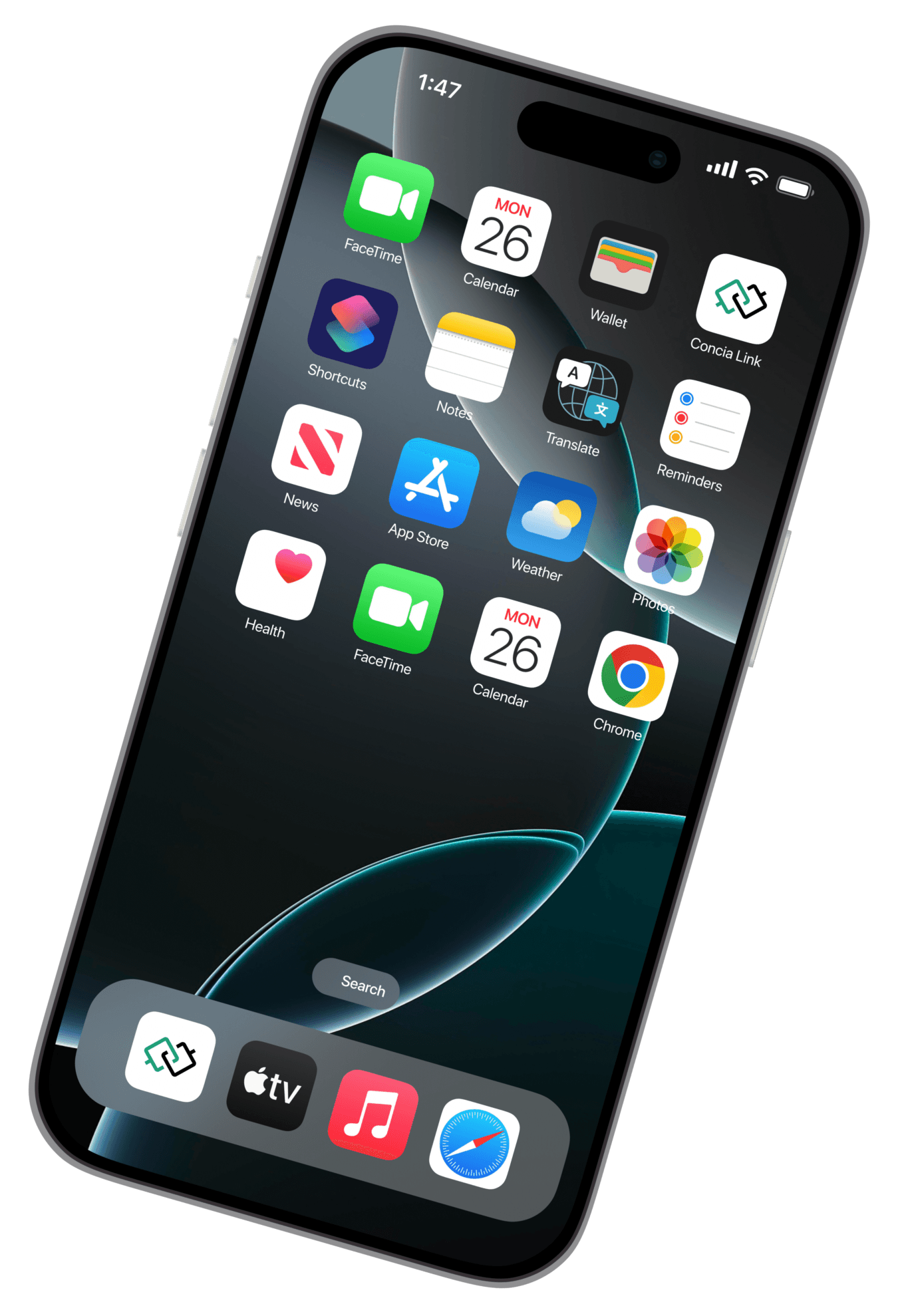 iPhone showing Concia Link app installed