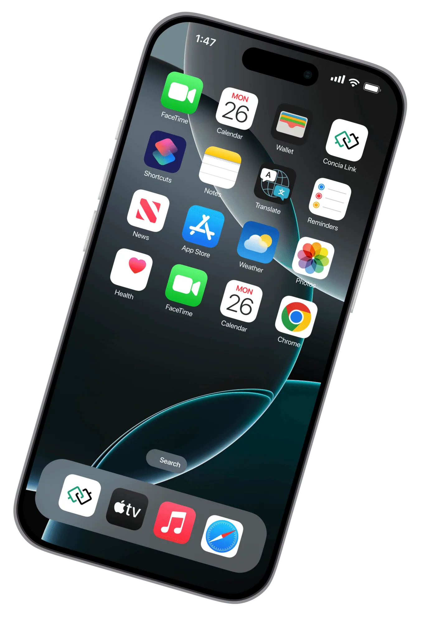 iPhone showing Concia Link app installed