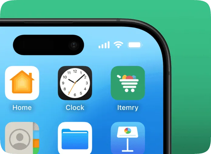 Itemry app on iPhone home screen