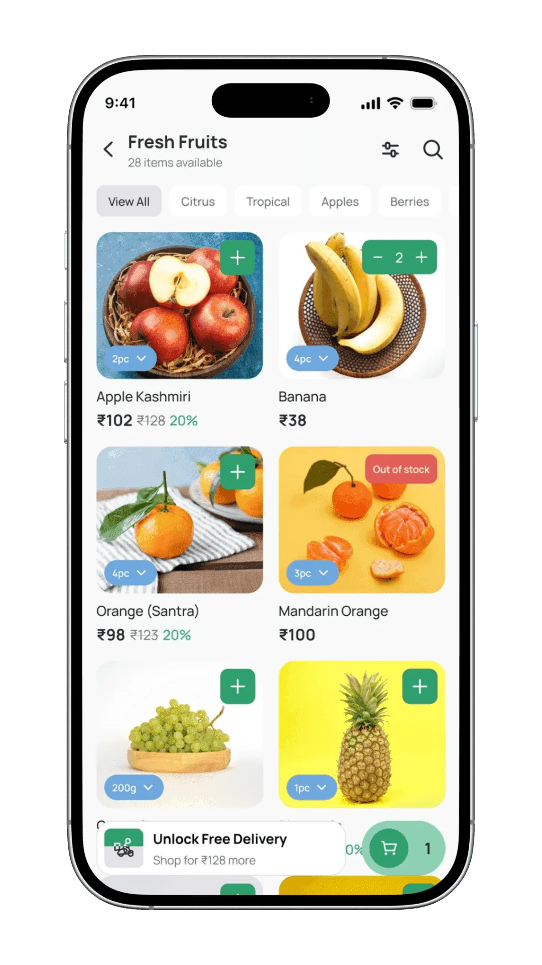 Itemry product listing with real-time availability