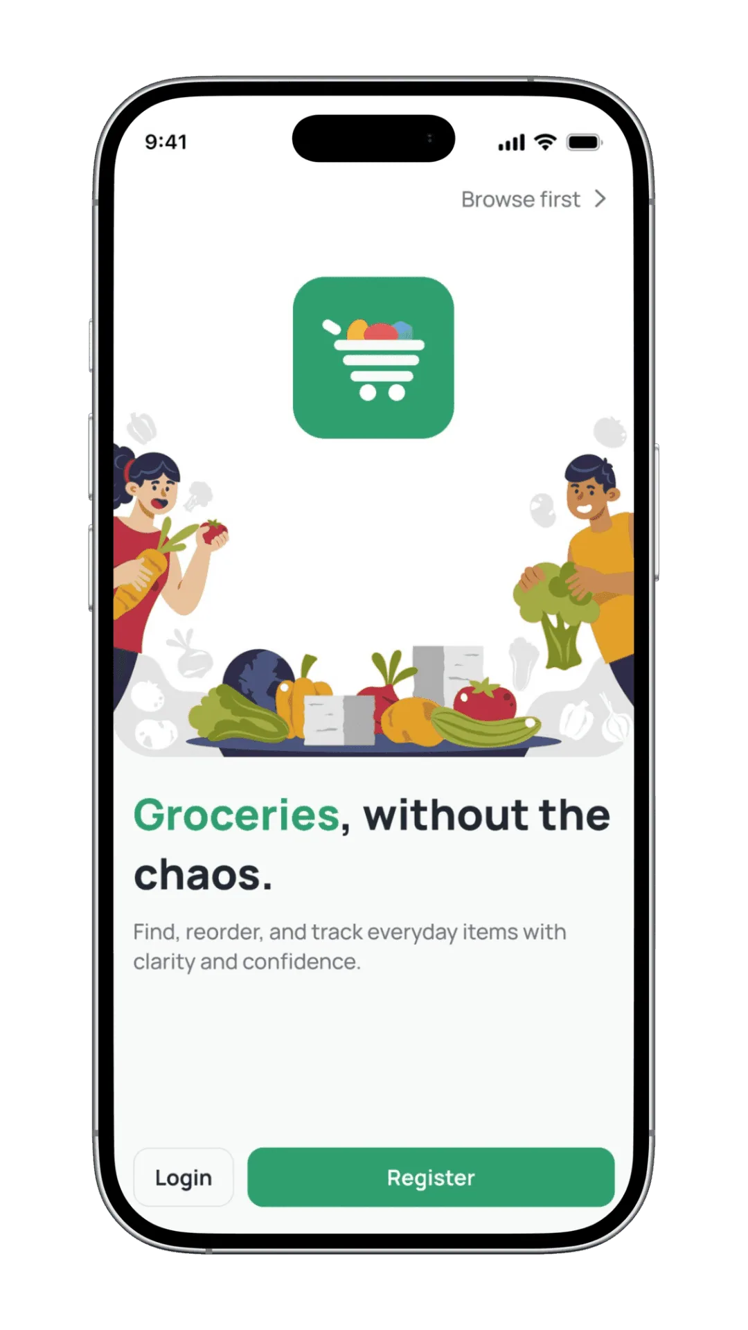Itemry onboarding screen