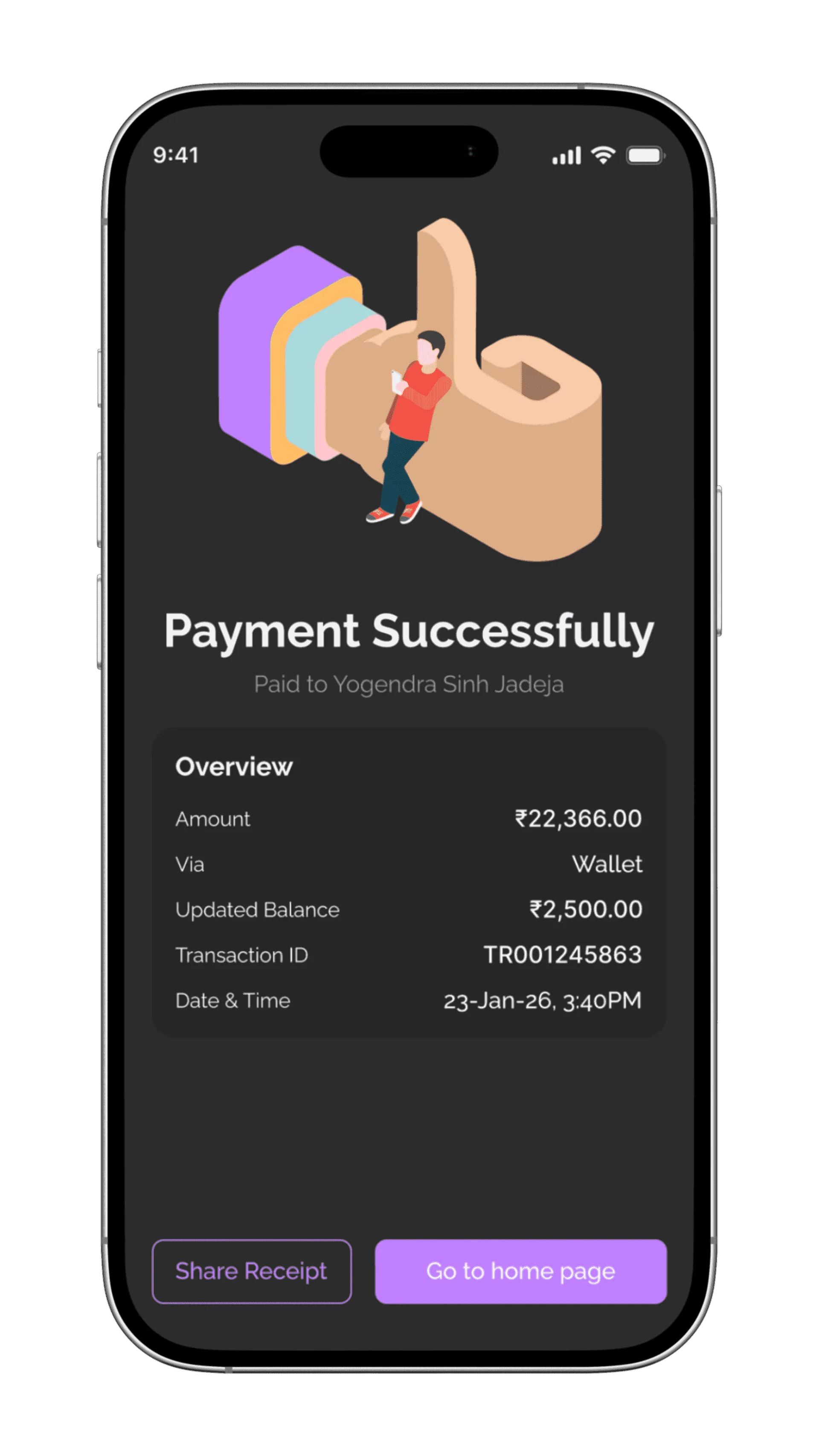 Trustezy Payment Successful screen