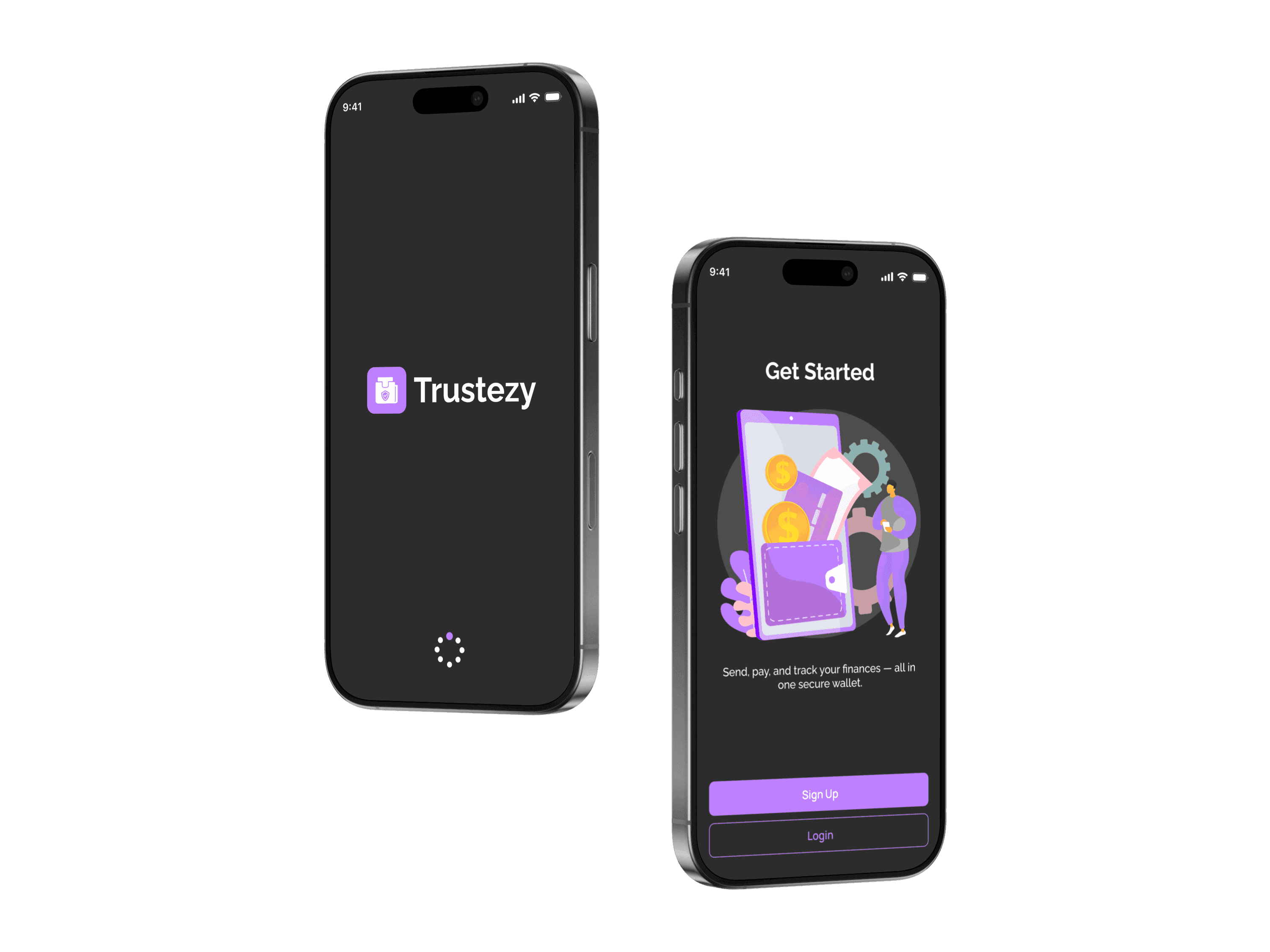 Trustezy splash and onboarding screens