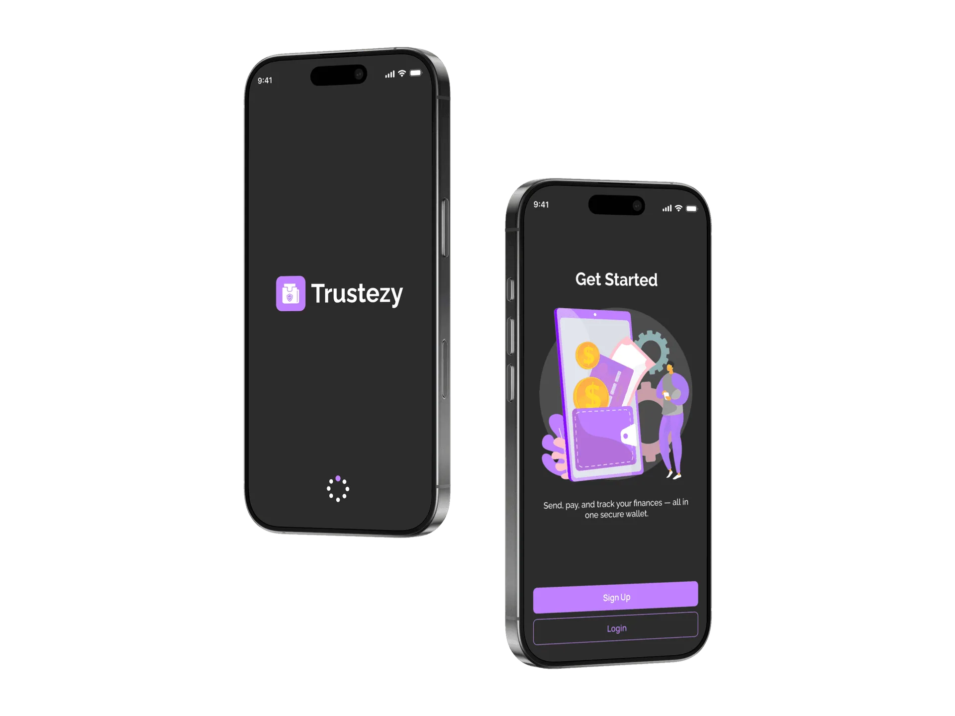 Trustezy splash and onboarding screens