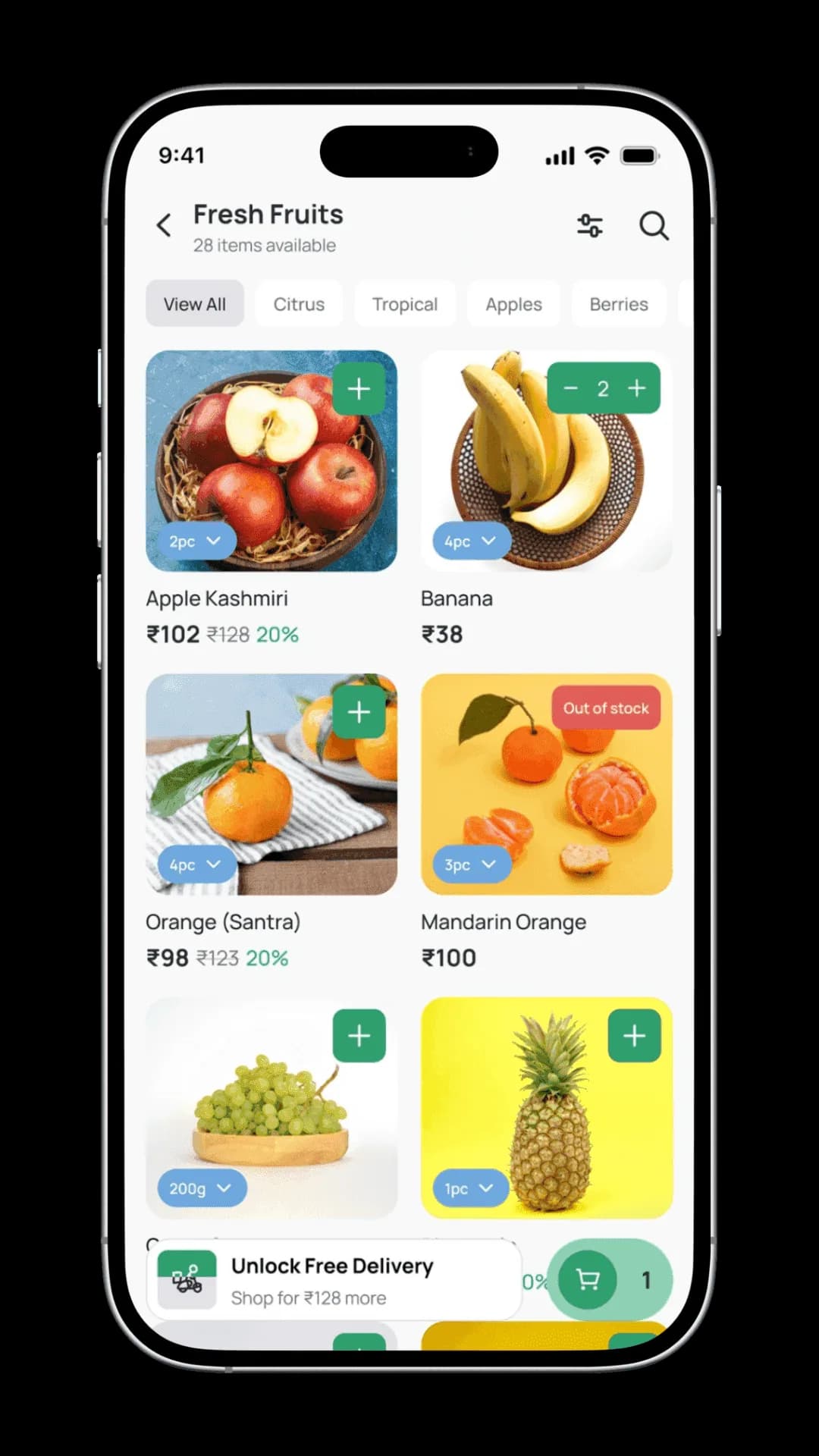 Itemry product listing with real-time availability