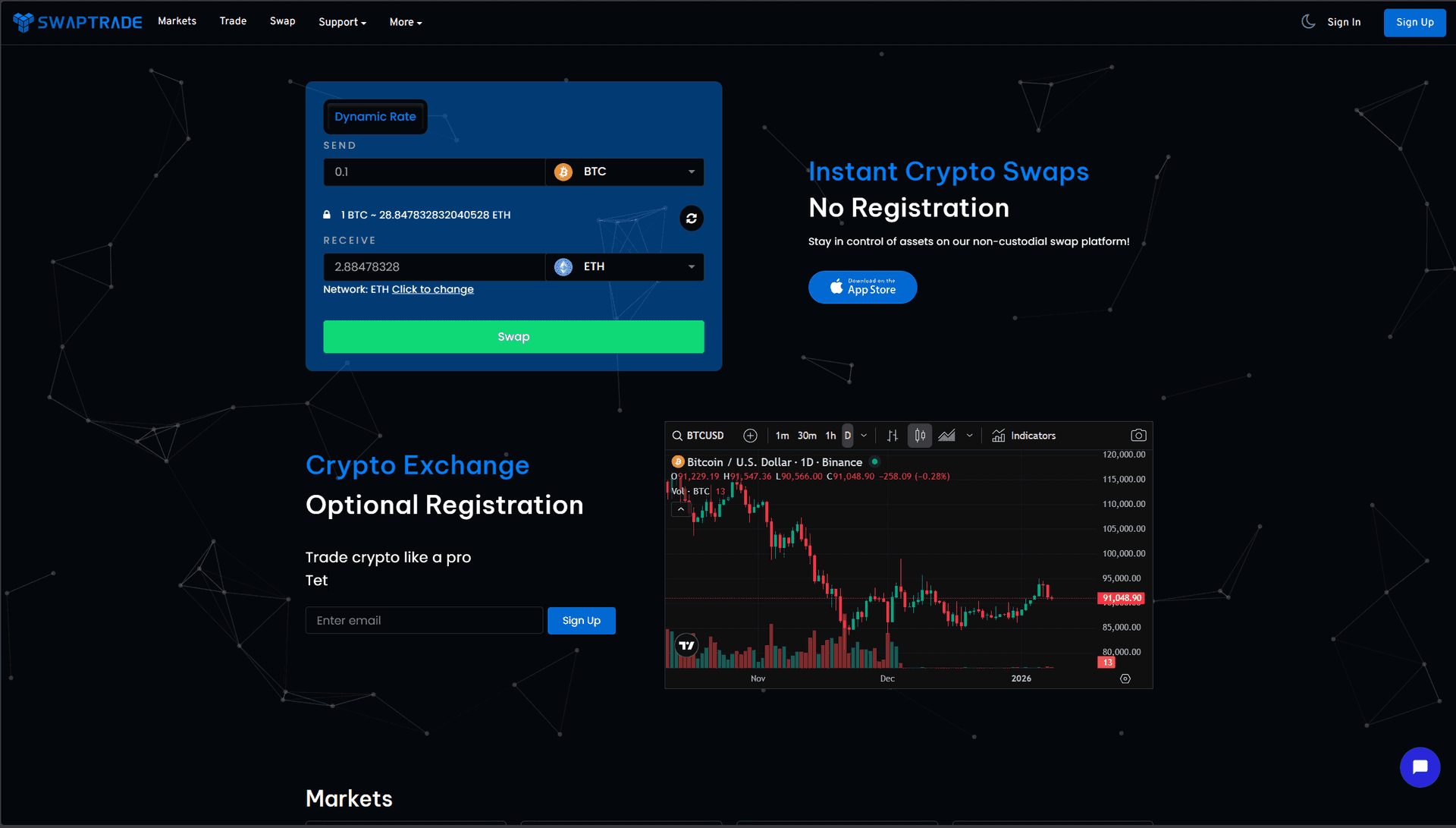 swaptrade – Crypto Trading Platform — FinTech project by Enqcode