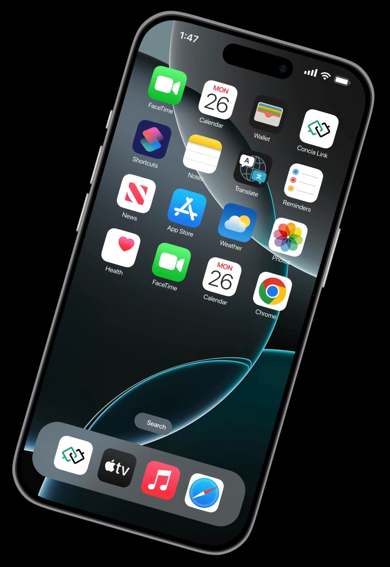 iPhone showing Concia Link app installed